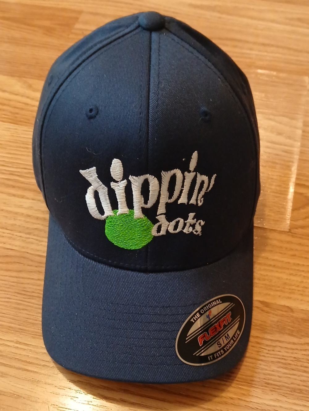 Dippin Dots Logo NEW Blue Flexfit Baseball Hat Cap Small Medium